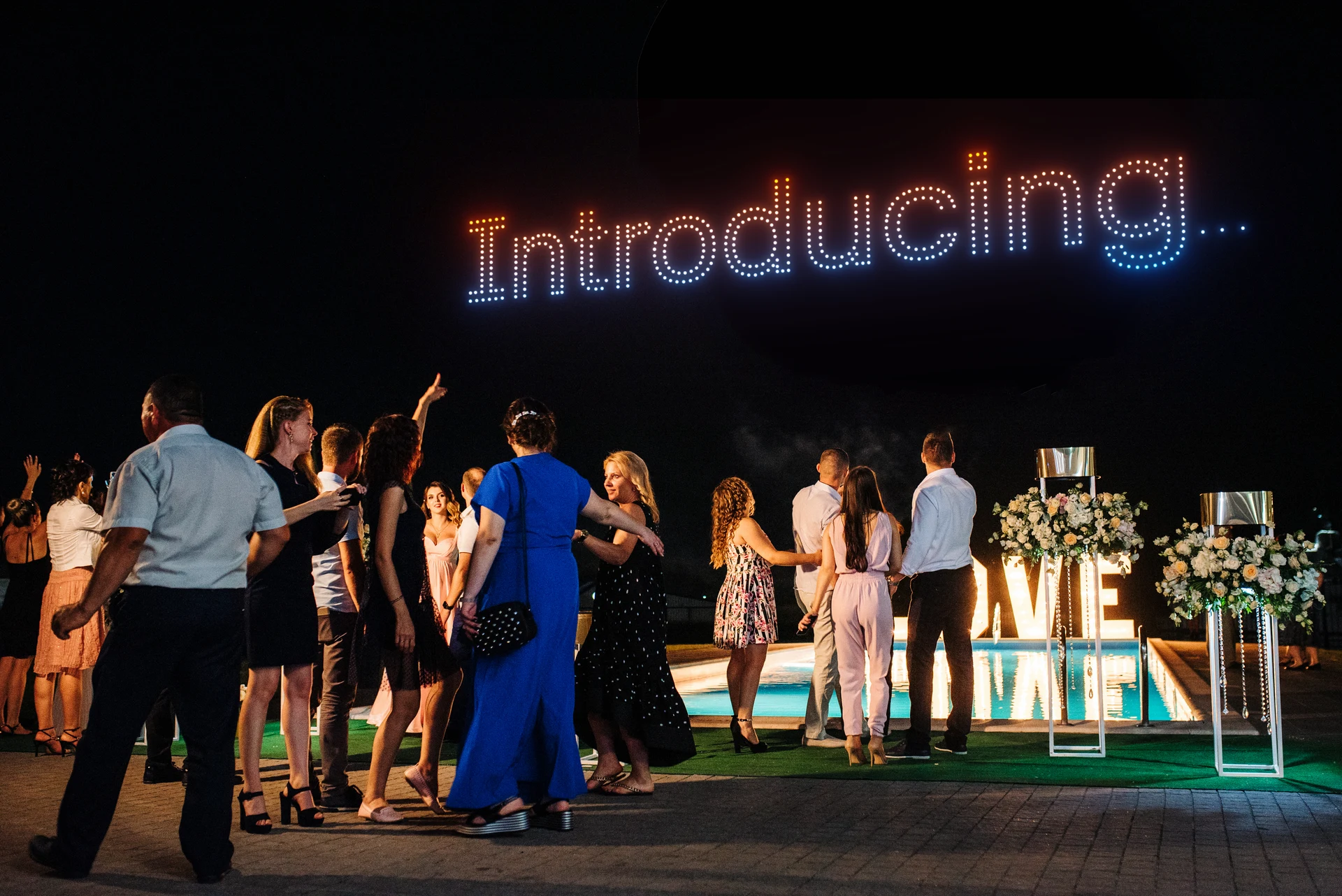 Corporate events drone light show